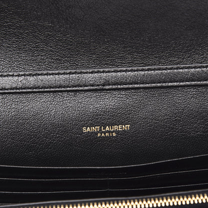 Saint Laurent Lambskin Diamond Quilted Becky Chain Wallet Black 6 of 10