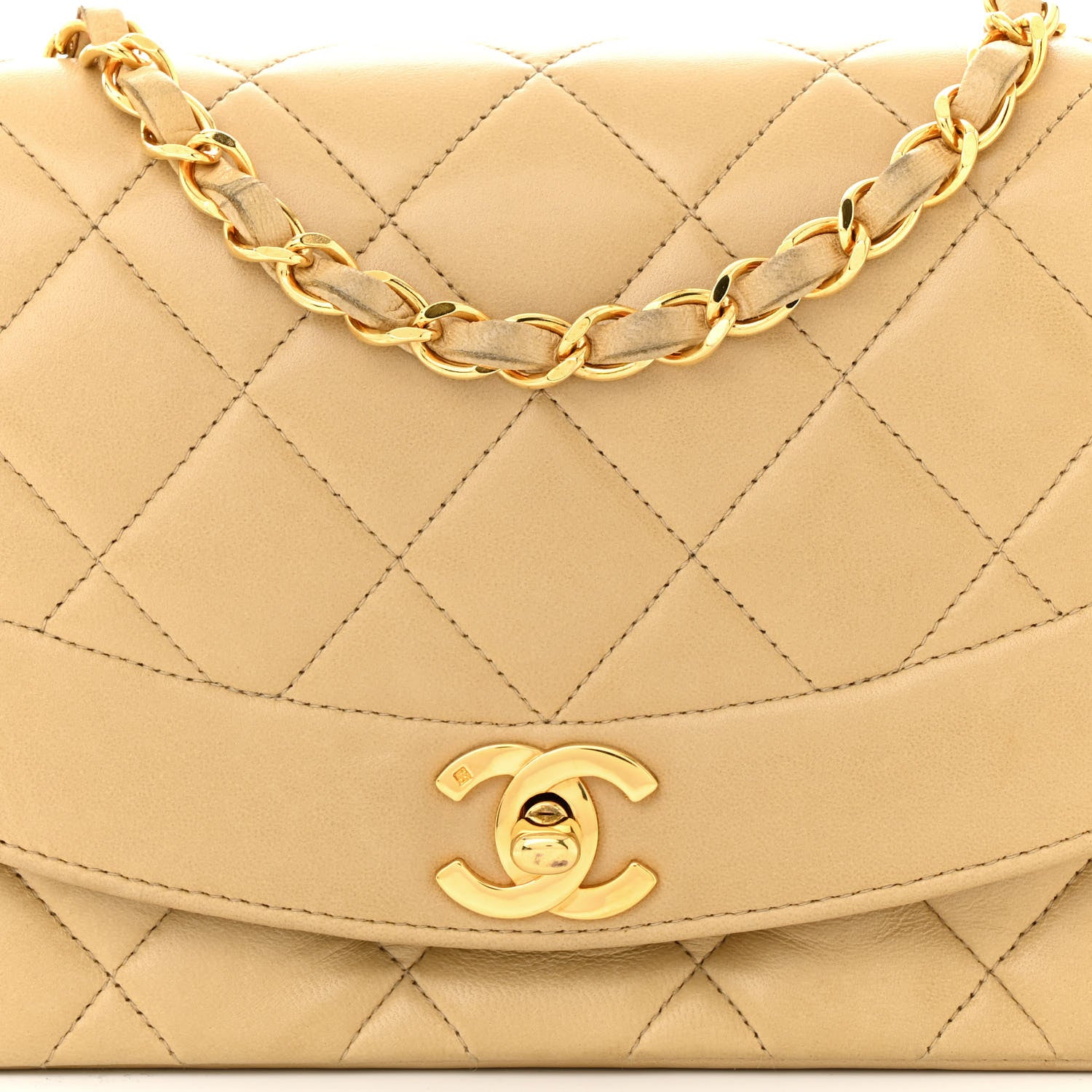 Chanel Lambskin Quilted Small Single Flap Beige 9 of 12