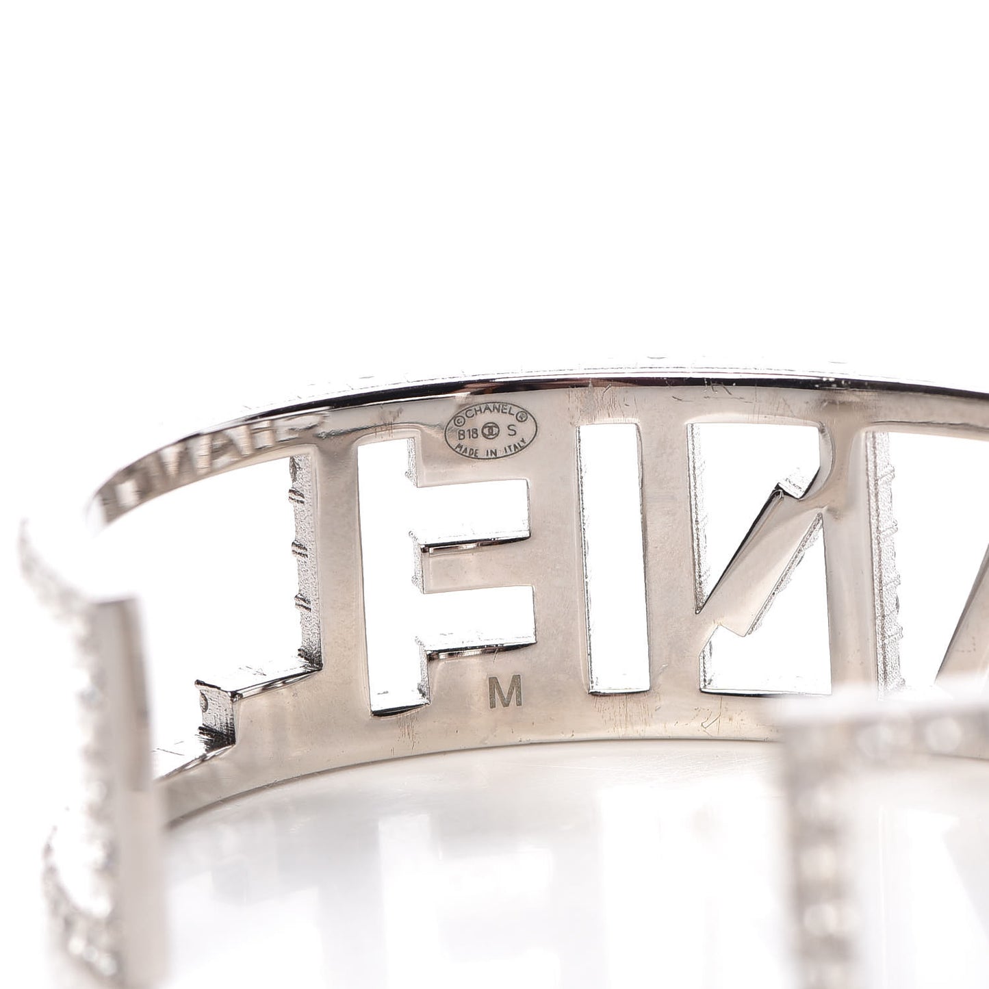 Crystal Logo Cuff M Silver