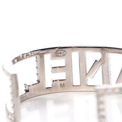 Chanel Crystal Logo Cuff M Silver 4 of 5