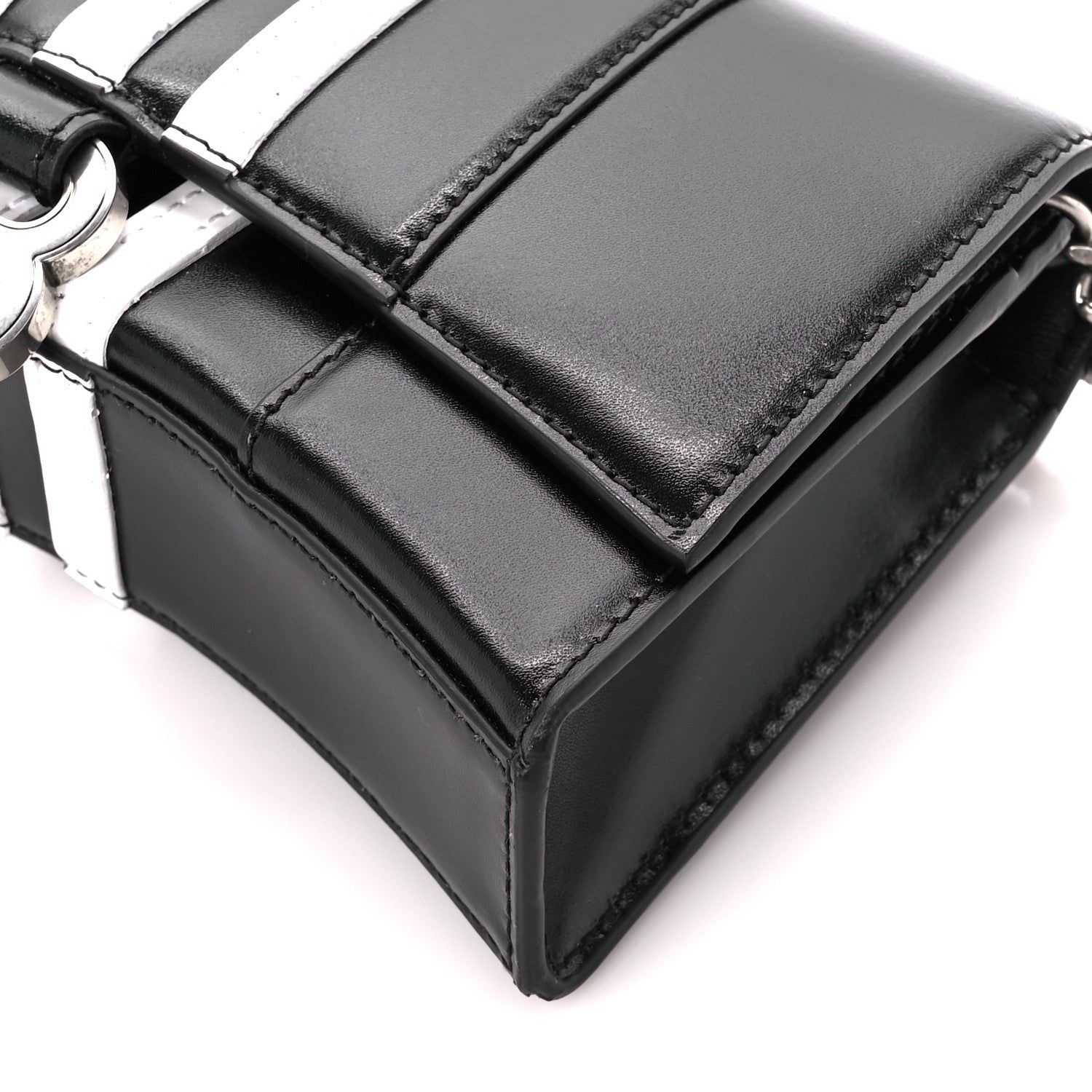 Balenciaga X ADIDAS Box Calfskin Hourglass Chain Bag Black 8 of 8