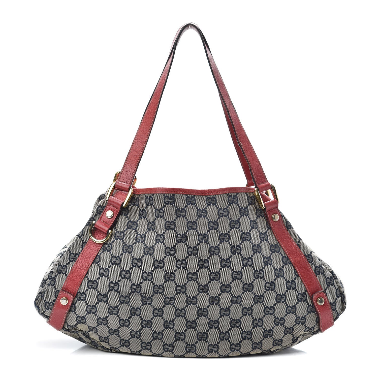 Gucci Monogram Medium Abbey Shoulder Bag Navy Red 1 of 17
