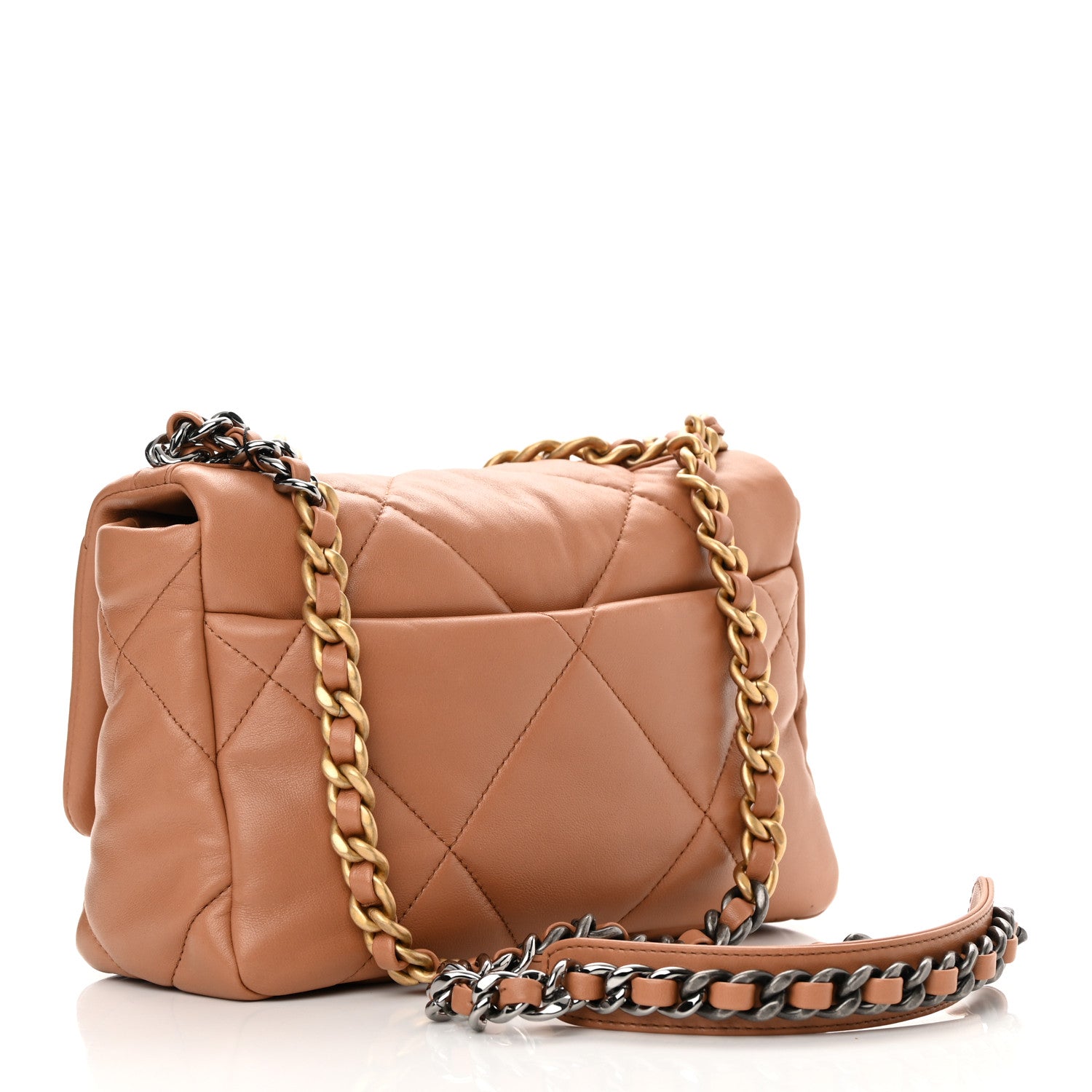 Chanel Lambskin Quilted Medium Chanel 19 Flap Brown 3 of 12