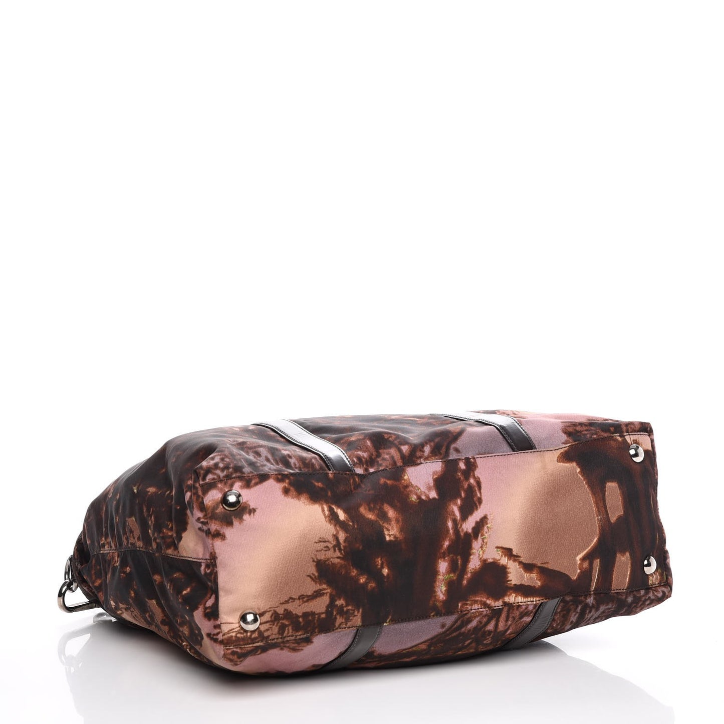 Tessuto Nylon Stampato Alabastro Print Tote Pink Brown