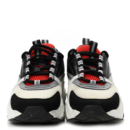 Christian Dior Technical Mesh Calfskin Mens B22 Sneakers 41 Black White Red 2 of 13