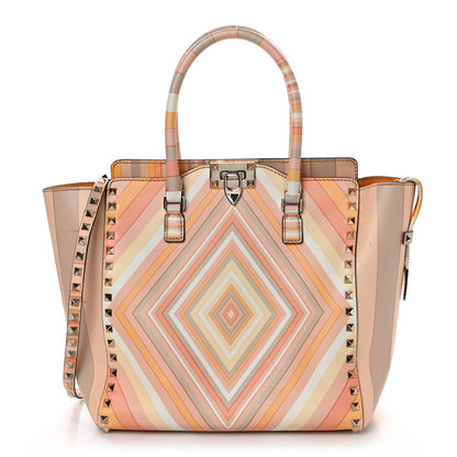 Valentino Garavani Vitello Native Couture 1975 Rockstud Double Handle Tote Mandarin Sorbet 1 of 10