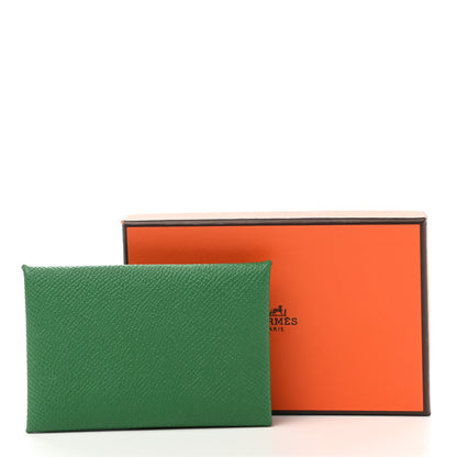 Hermes Epsom Calvi Card Case Cactus 7 of 7