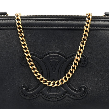 Celine Smooth Calfskin Cuir Triomphe Clutch on Chain Black 7 of 10
