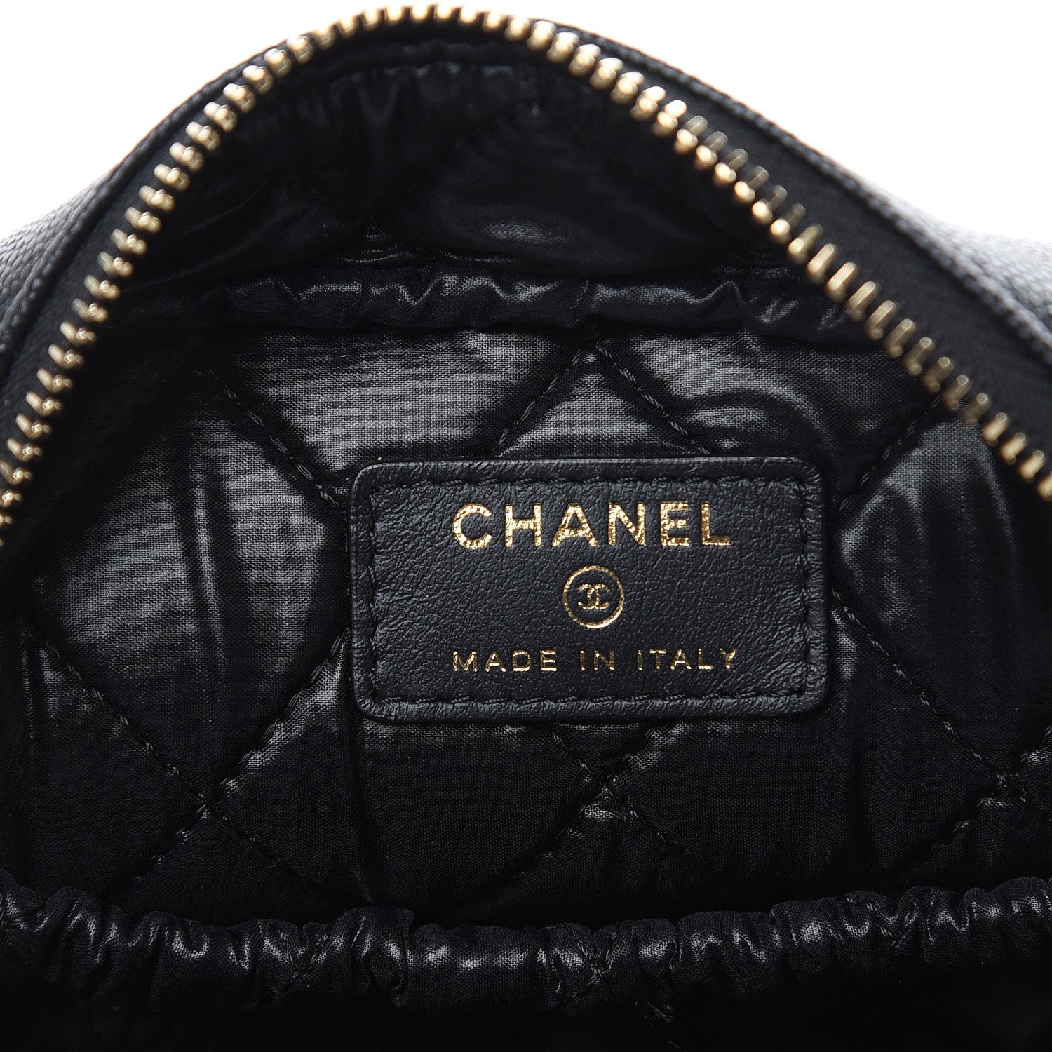 Chanel Caviar Quilted Curvy Pouch Cosmetic Case Black 6 of 10
