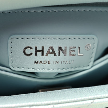 Chanel Iridescent Caviar Quilted Extra Mini Coco Handle Flap Light Blue 6 of 11