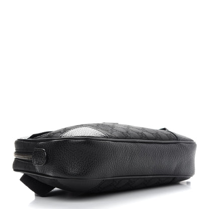 Gucci Pebbled Calfskin Nylon Monogram Belt Bag Black 4 of 10