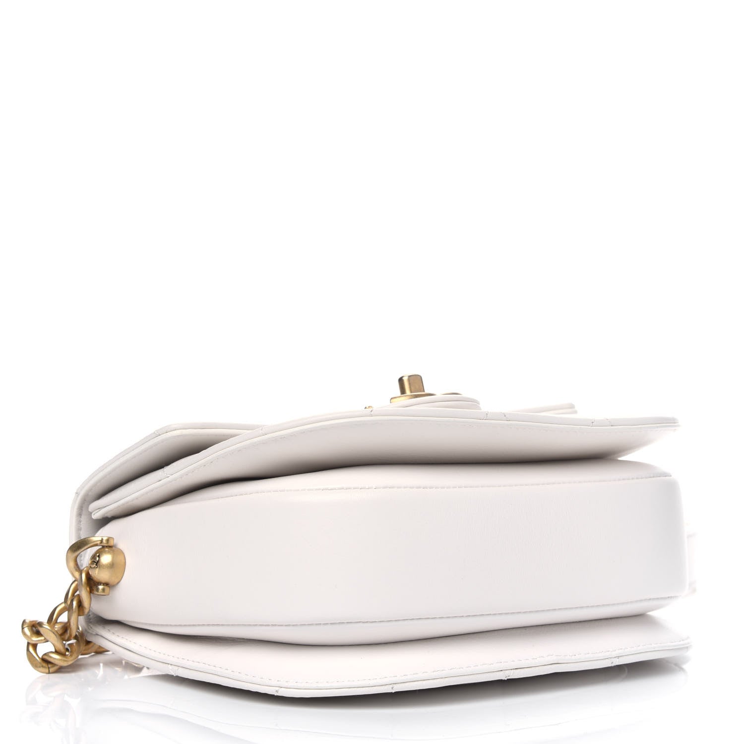 Chanel Calfskin Quilted Moon Messenger White 3 of 4