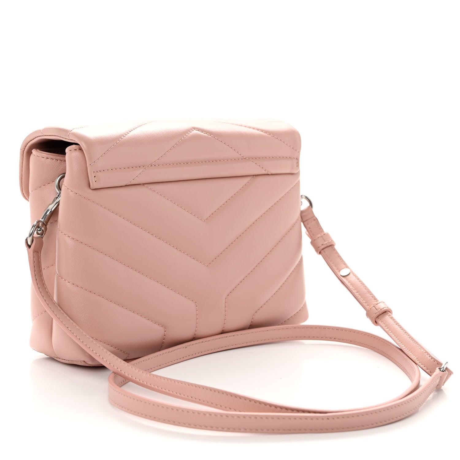 Saint Laurent Calfskin Y Quilted Monogram Toy Loulou Crossbody Bag Tender Pink 3 of 11