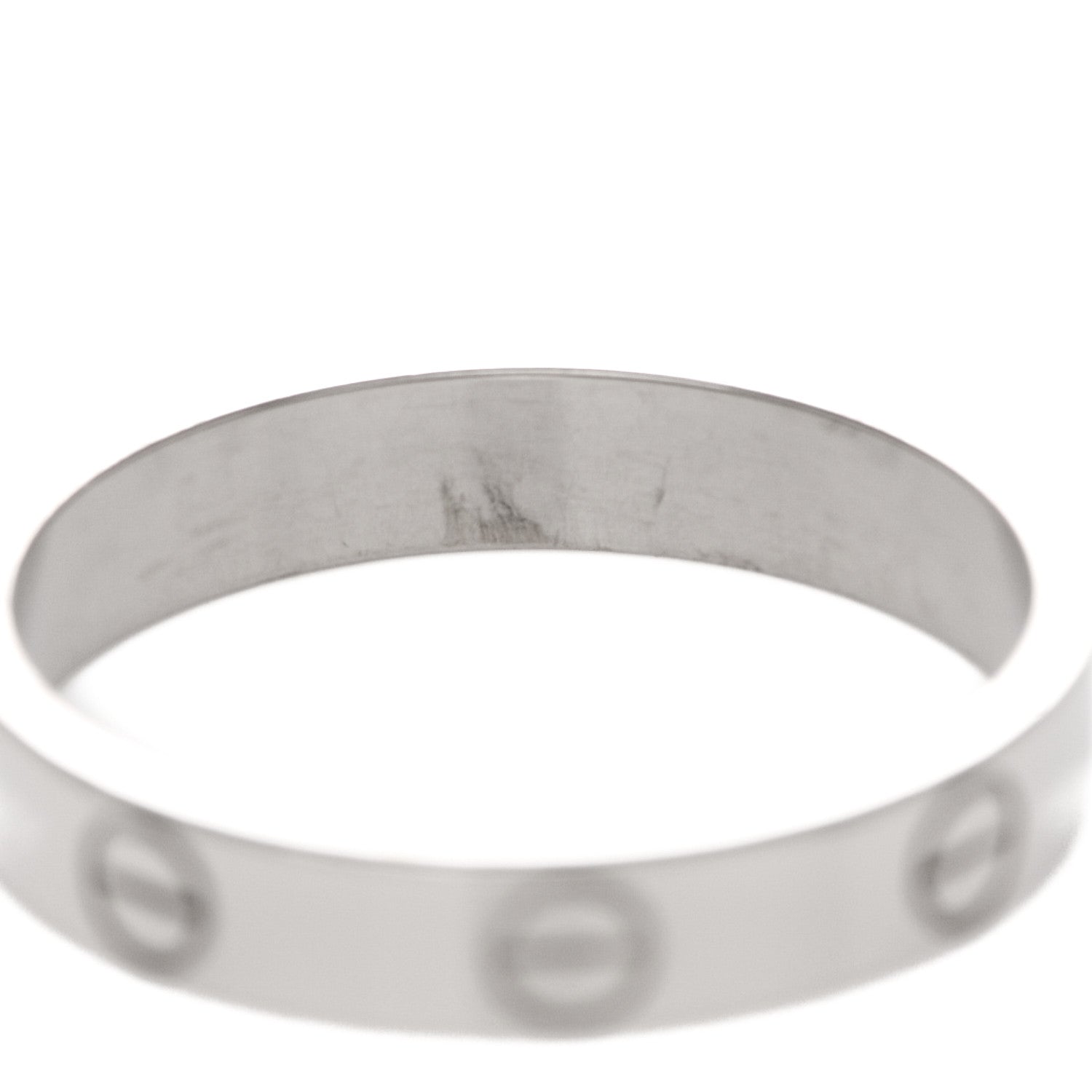 Cartier 18K White Gold 3.5mm LOVE Wedding Band Ring 56 7.5 5 of 6