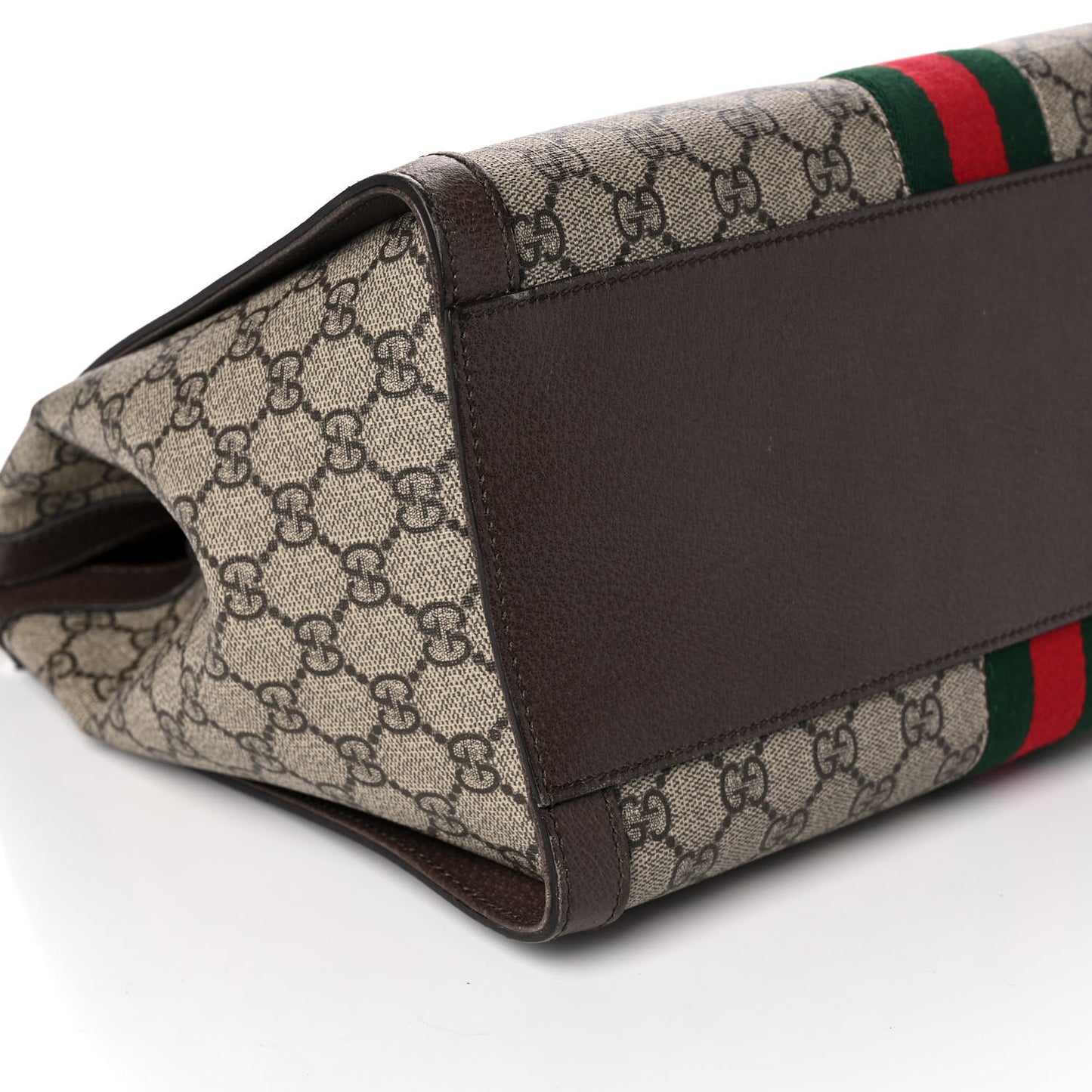 GG Supreme Monogram Web Medium Ophidia Tote Bag Brown