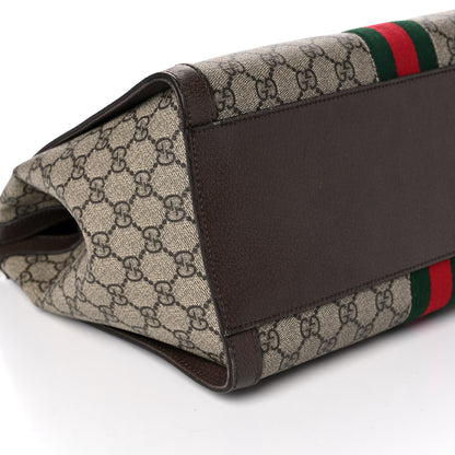 Gucci GG Supreme Monogram Web Medium Ophidia Tote Bag Brown 10 of 11