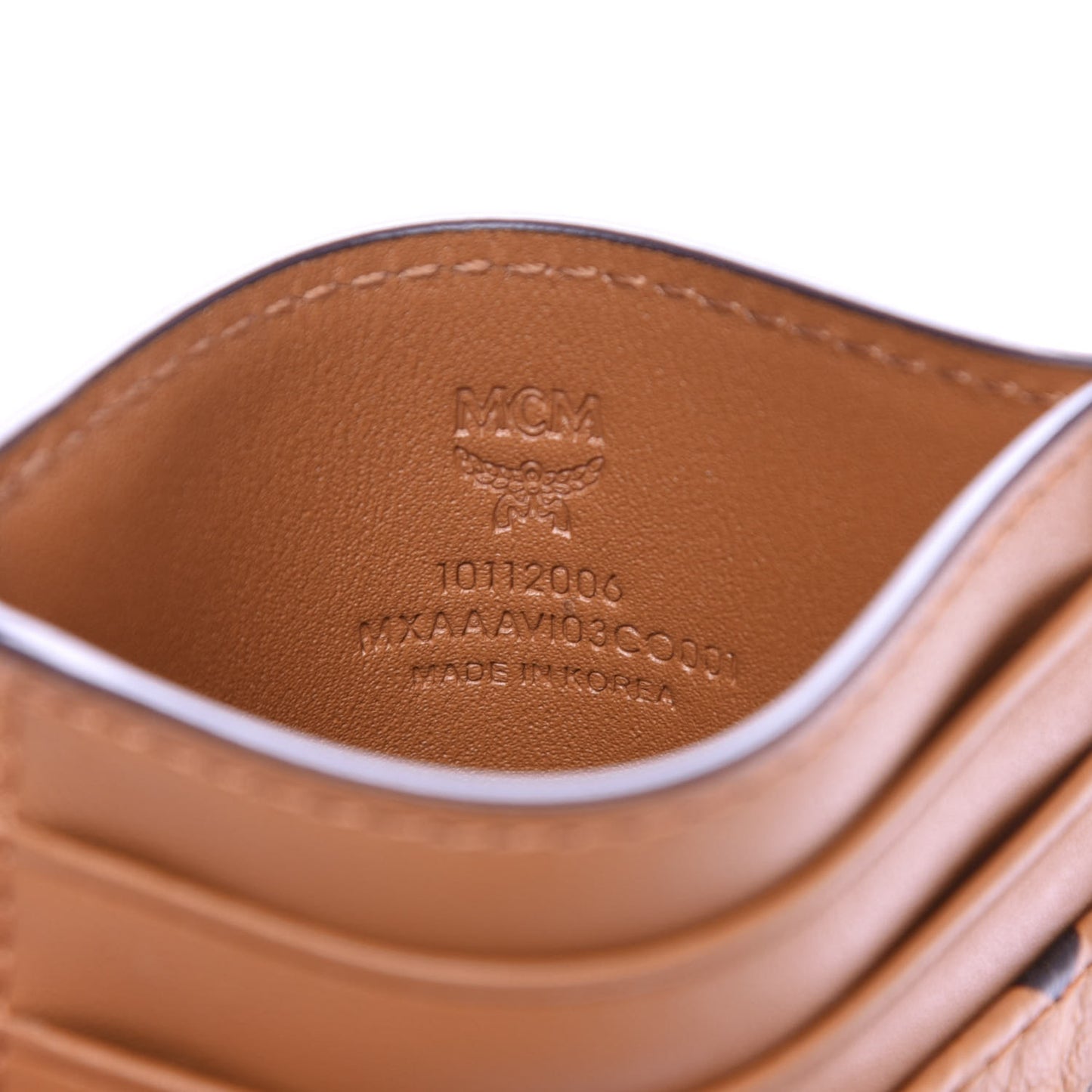 Visetos Money Clip Card Case Cognac