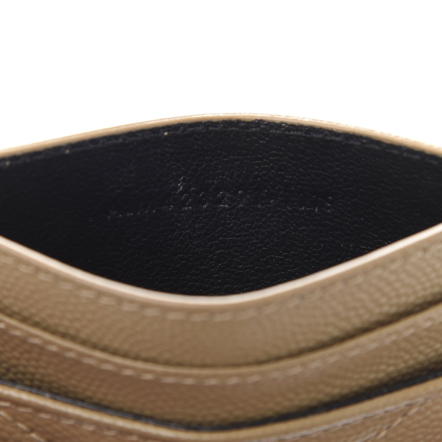 Saint Laurent Grain De Poudre Matelasse Chevron Monogram Credit Card Case Cork 6 of 8