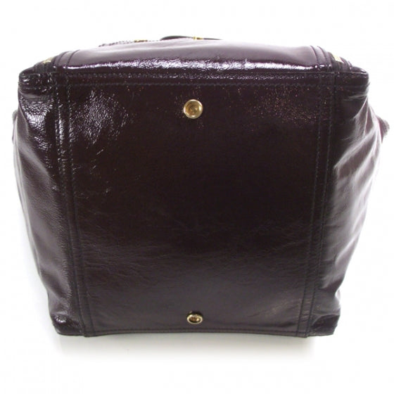 Saint Laurent Patent Downtown Tote Purple 4 of 11