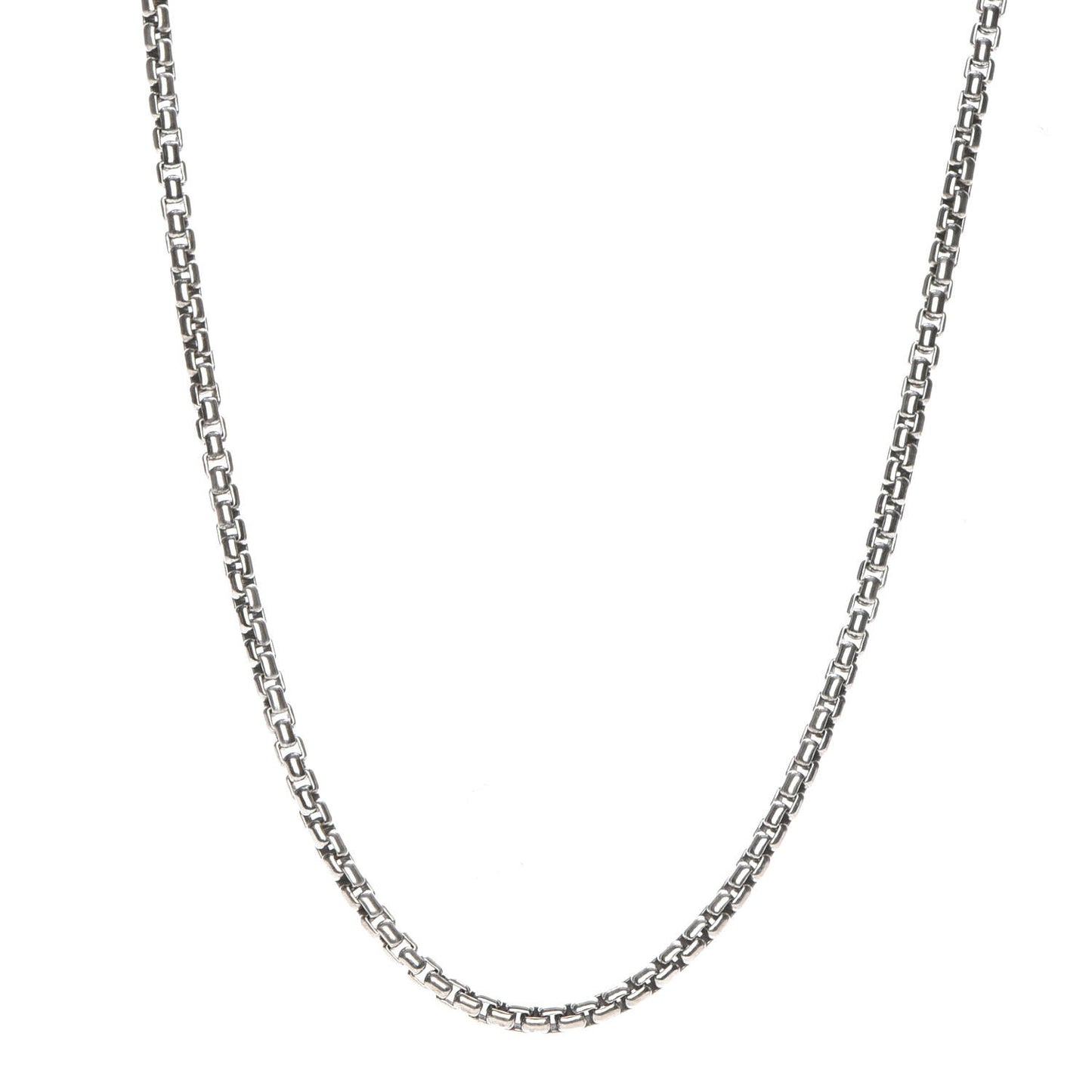 Sterling Silver 14K Yellow Gold 3.6mm Box Chain Necklace 18"