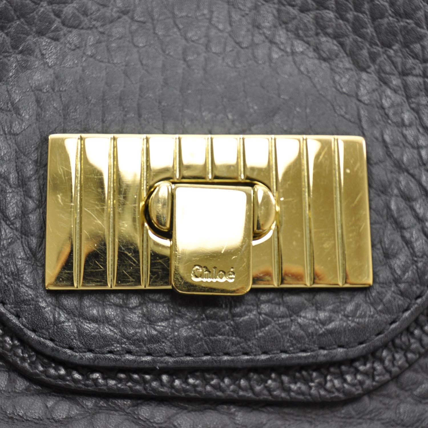 Chloe Grained Calfskin Sally Flap Bag Black 7 of 10