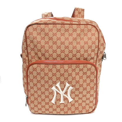 Gucci X MLB GG Monogram NY Yankees Medium Backpack Beige Ruggine Ivory 1 of 11