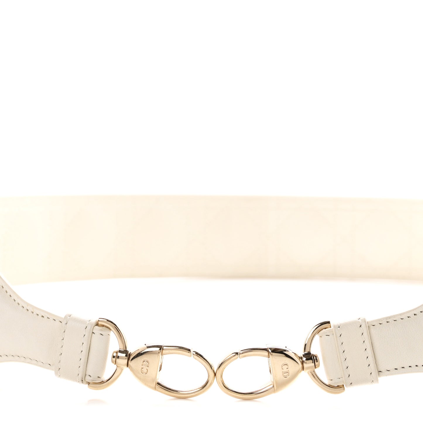 Lambskin Cannage Shoulder Strap White