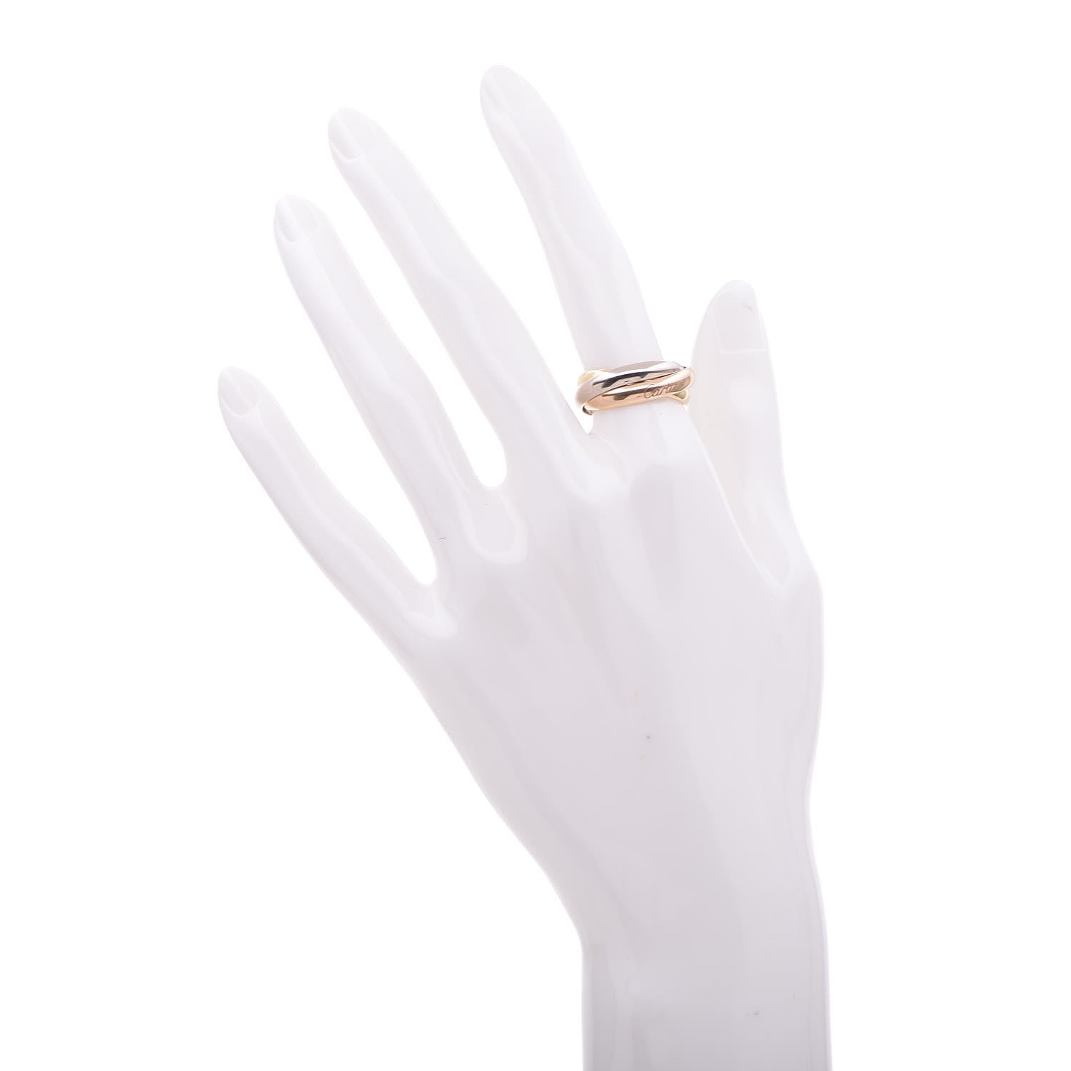Cartier 18K Pink Yellow White Gold Small Trinity Ring 54 6.75 2 of 4