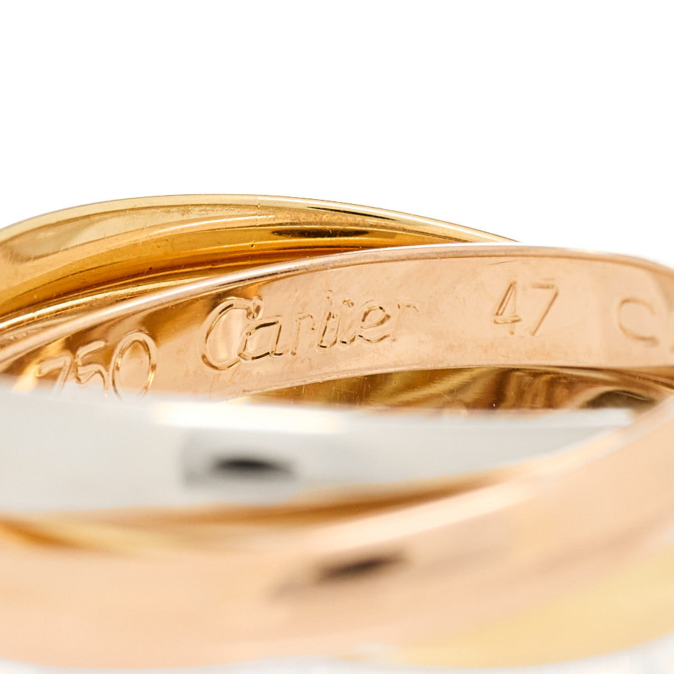 Cartier 18K Pink Yellow White Gold Small Trinity Ring 47 4 7 of 9