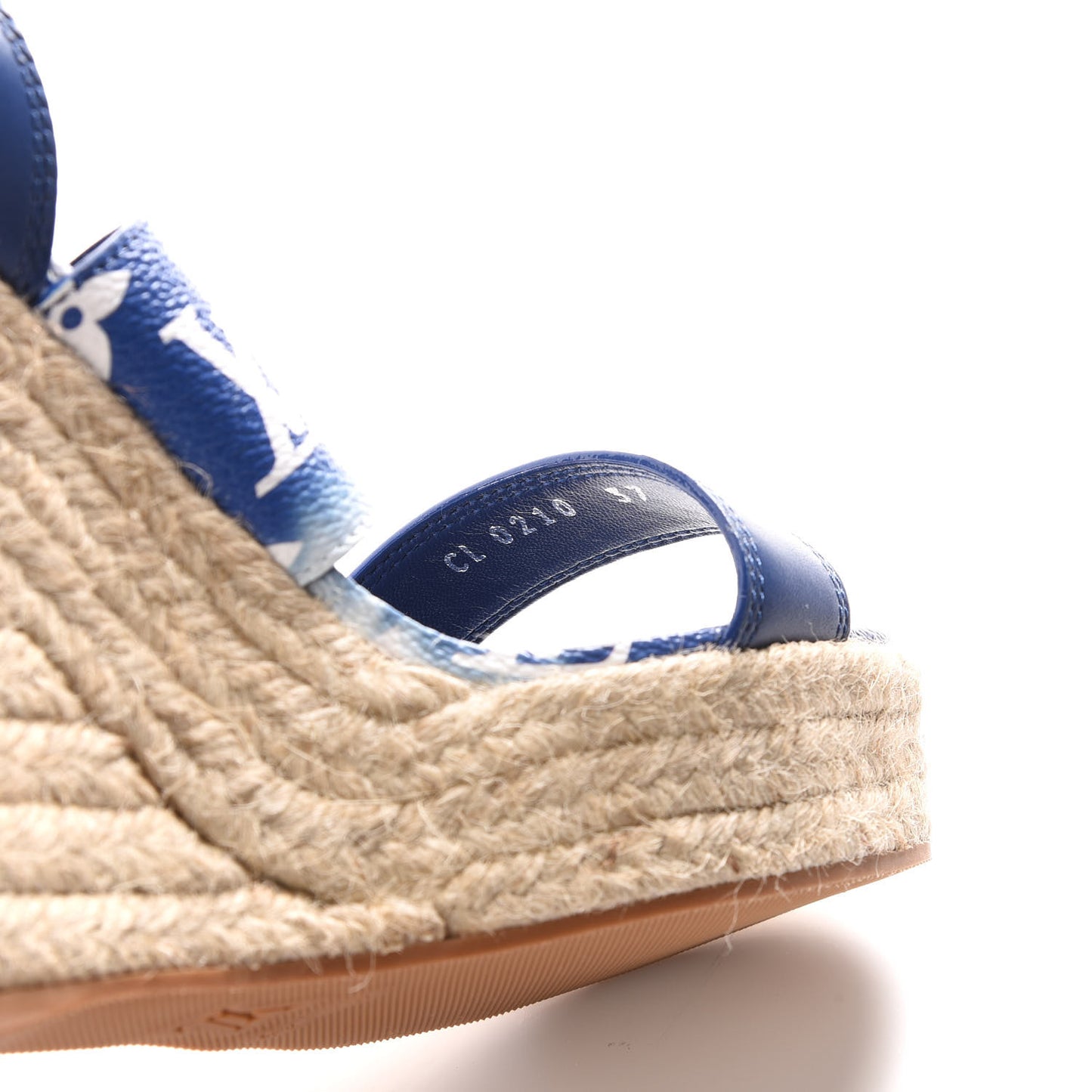 Monogram Escale Starboard Wedge Sandal 37 Blue