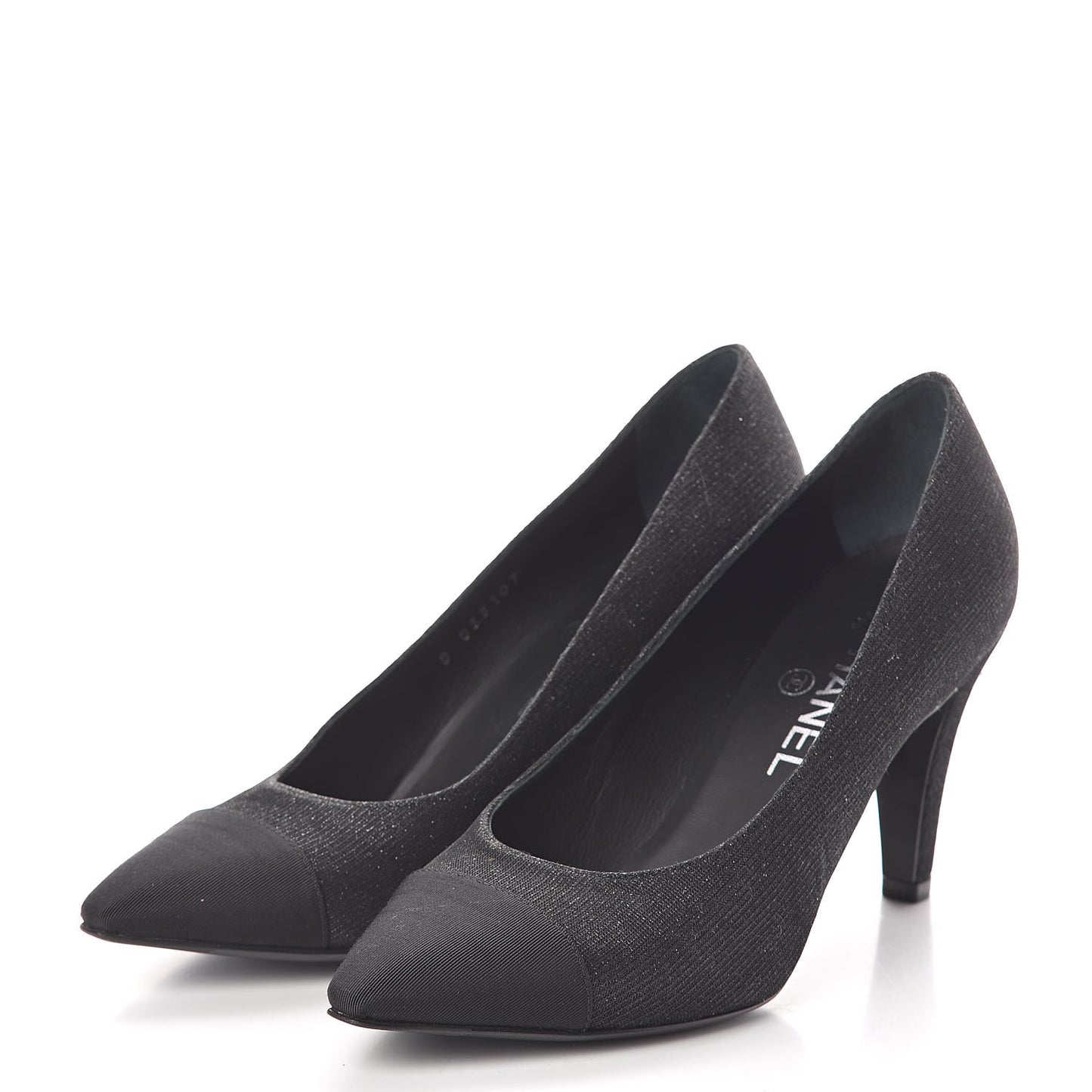 Fantasy Fabric Grosgrain Cap Toe Pumps 37.5 Black