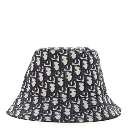 Christian Dior Polyester Cotton Oblique Teddy-D Brim Bucket Hat 57 Blue 3 of 8
