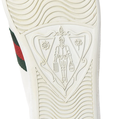 Gucci Calfskin Crocodile Web Womens Ace Sneakers 37.5 White Green 8 of 16