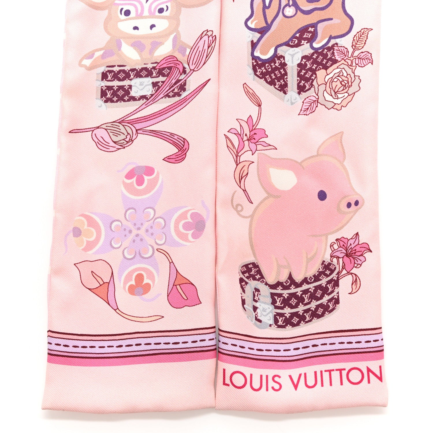 Louis Vuitton Silk Monogram Superstition Bandeau Rose Clair 2 of 4