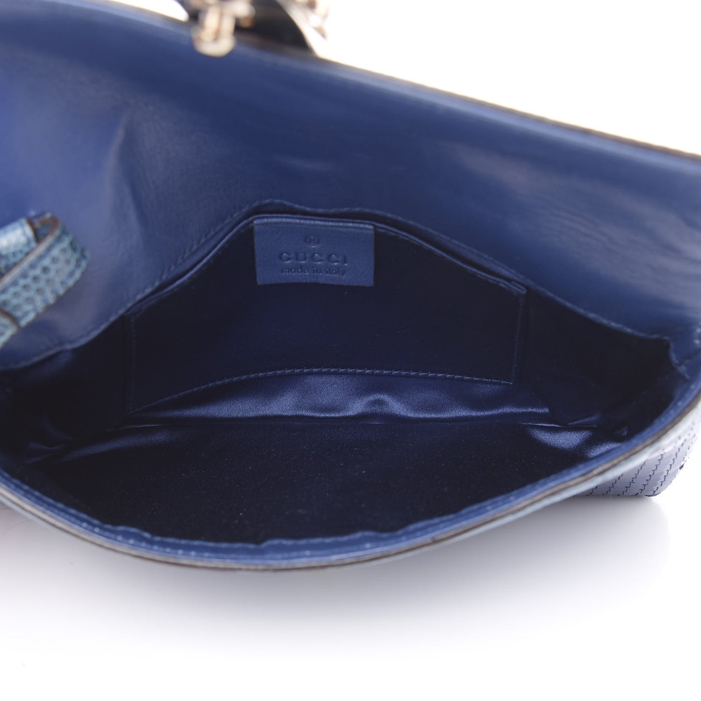 Sequin Lizard Crystal Wristlet Clutch Bag Blue