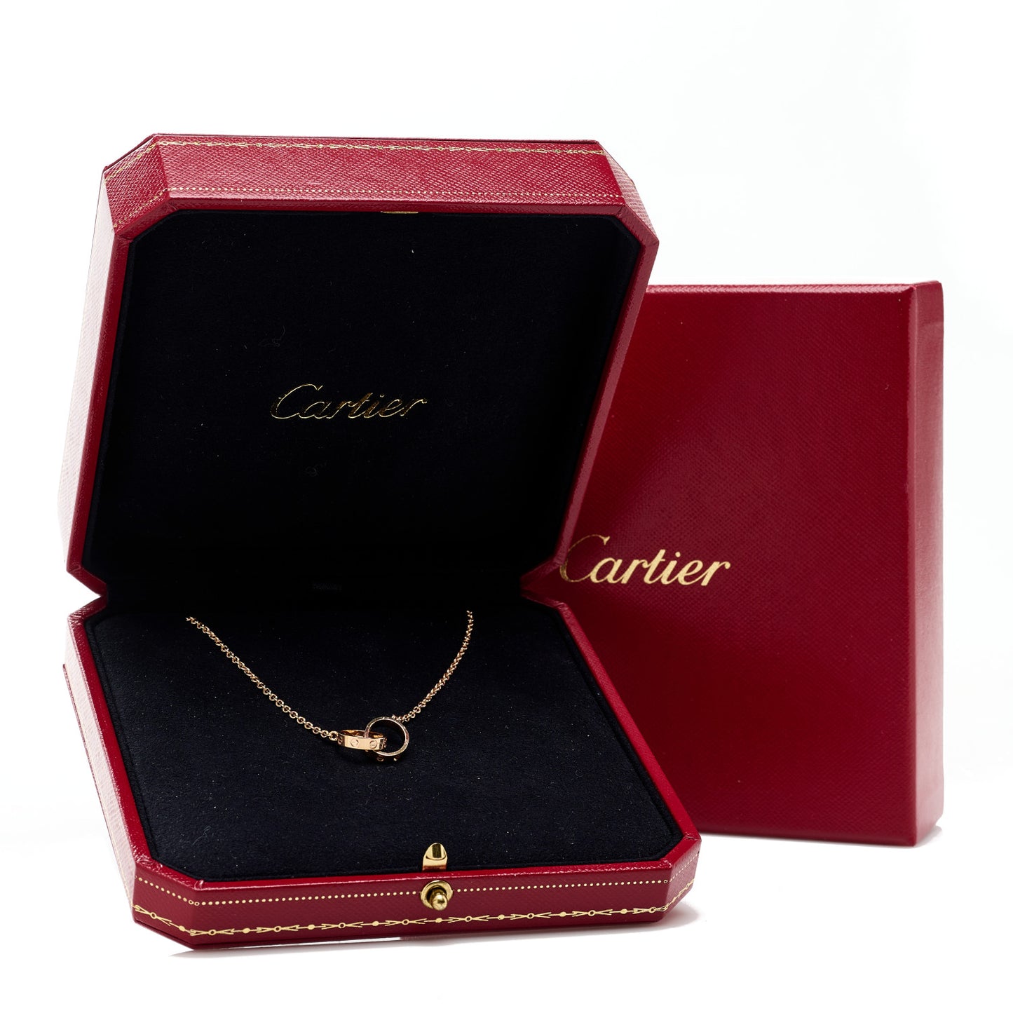 18K Pink Gold Interlocking LOVE Necklace