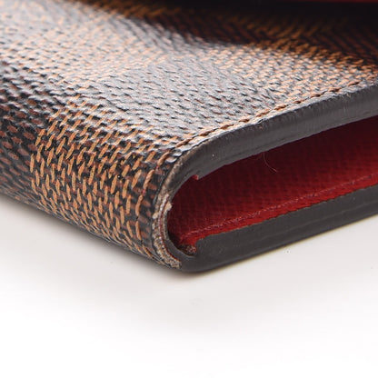 Louis Vuitton Damier Ebene Emilie Wallet Red 9 of 11