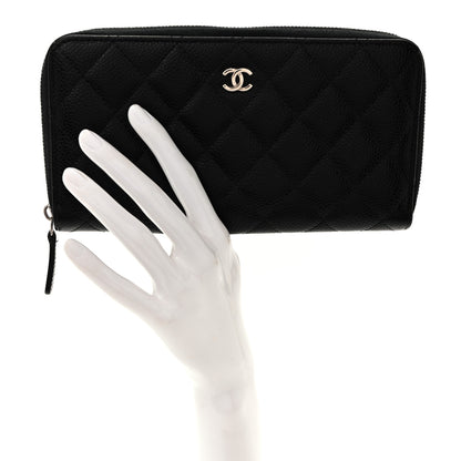 Chanel Caviar Quilted Large Gusset Zip Around Wallet Black 2 of 12