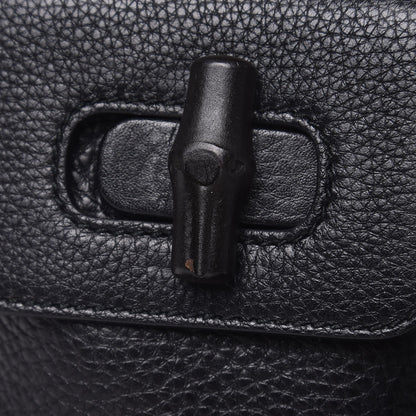 Gucci Cellarius Calfskin Medium Bamboo Backpack Black 8 of 14