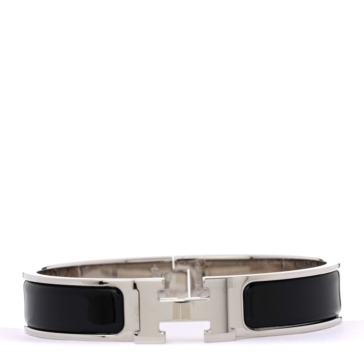 Enamel Narrow Clic Clac H PM Bracelet Black