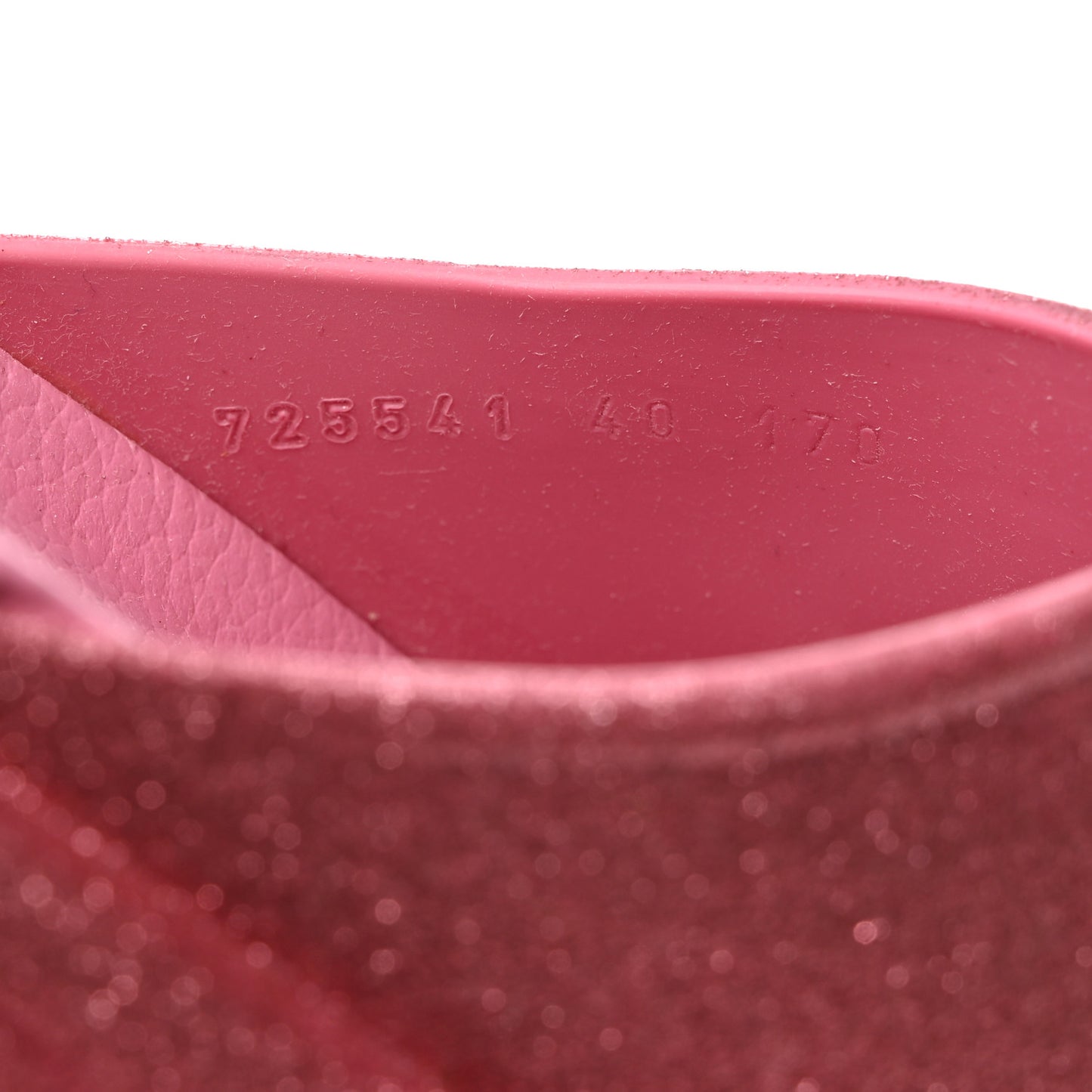Glitter Rubber Womens Interlocking G Platform 42mm Slide Sandals 40 Rose