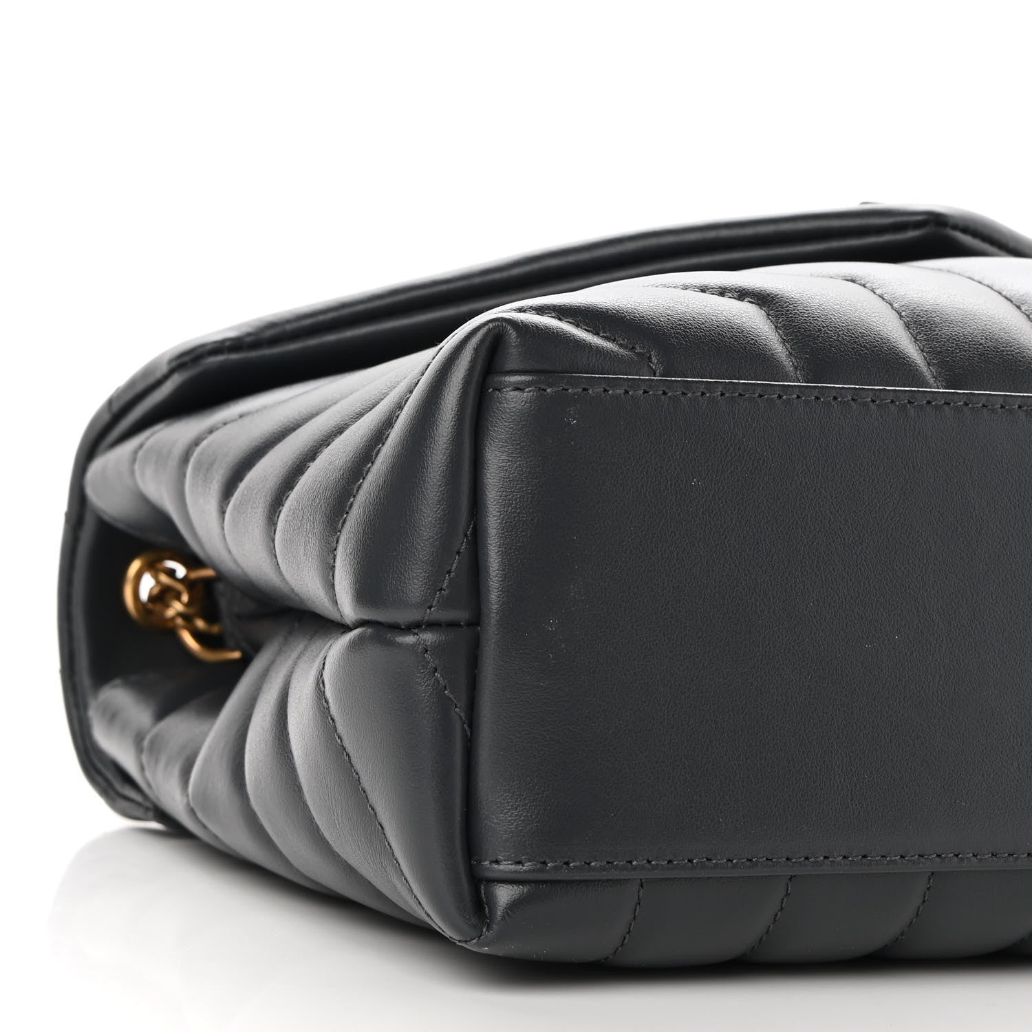 Saint Laurent Calfskin Y Quilted Monogram Small Loulou Chain Satchel Dark Smog 8 of 8