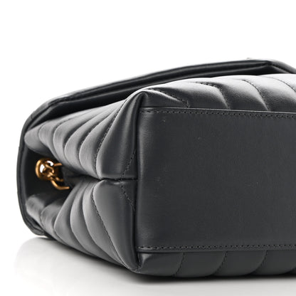 Saint Laurent Calfskin Y Quilted Monogram Small Loulou Chain Satchel Dark Smog 8 of 8