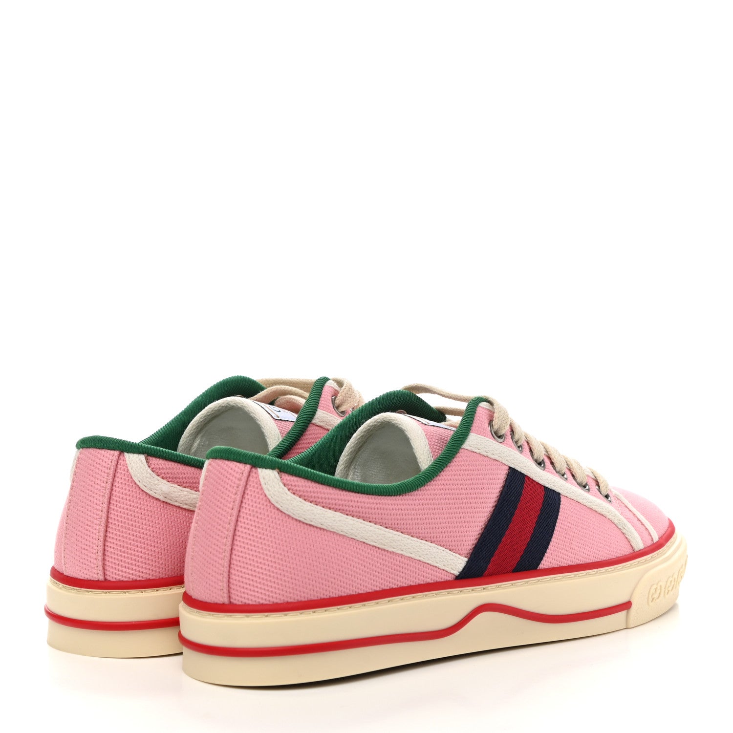 Gucci Canvas Web Womens 1977 Tennis Sneakers 37.5 Wild Rose Mystic White 4 of 8