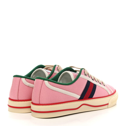Gucci Canvas Web Womens 1977 Tennis Sneakers 37.5 Wild Rose Mystic White 4 of 8