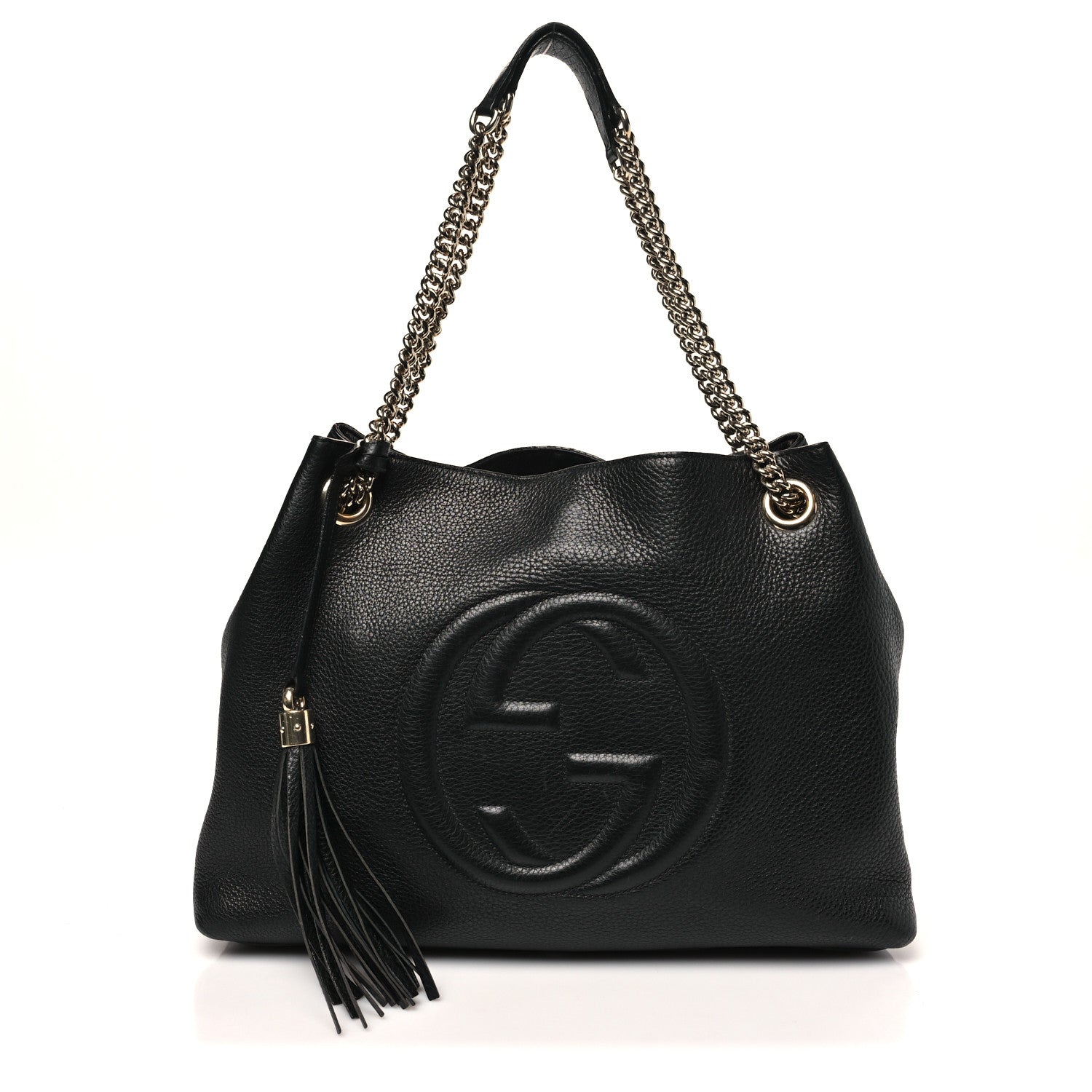 Gucci Pebbled Calfskin Medium Soho Chain Shoulder Bag Black 1 of 12