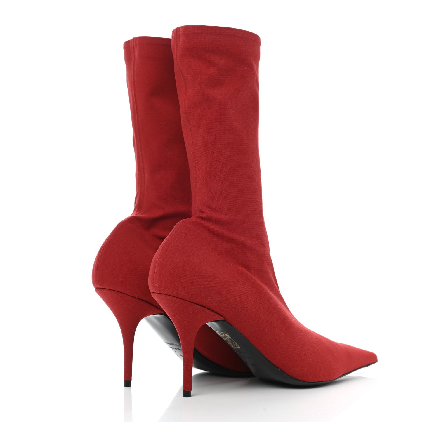 Jersey Crepe Extreme Pointed Toe Knife Booties 41 Rouge