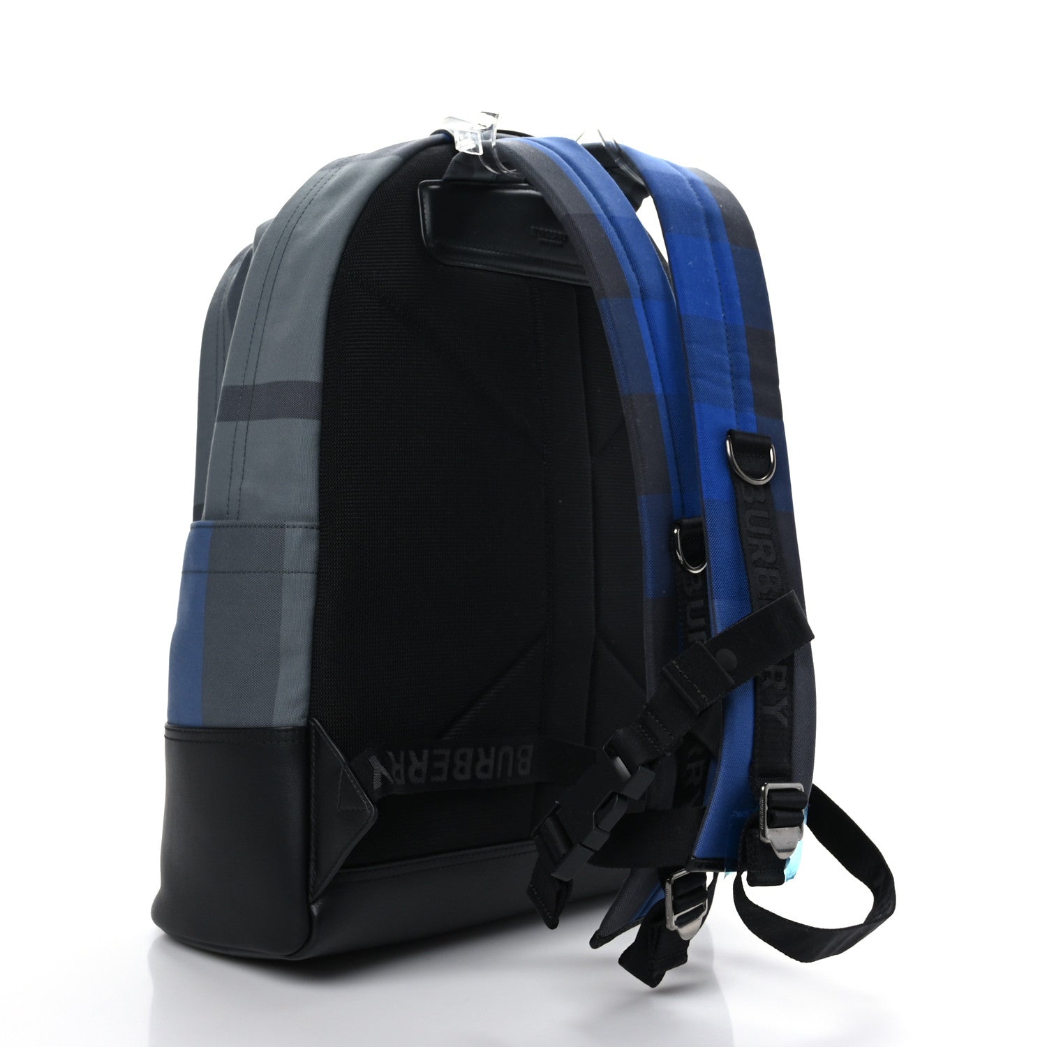 Burberry Canvas Check Backpack Oceanic Blue 3 of 8