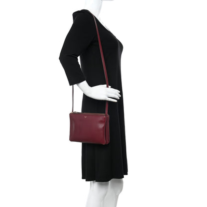 Celine Smooth Lambskin Small Trio Crossbody Bag Burgundy 2 of 12