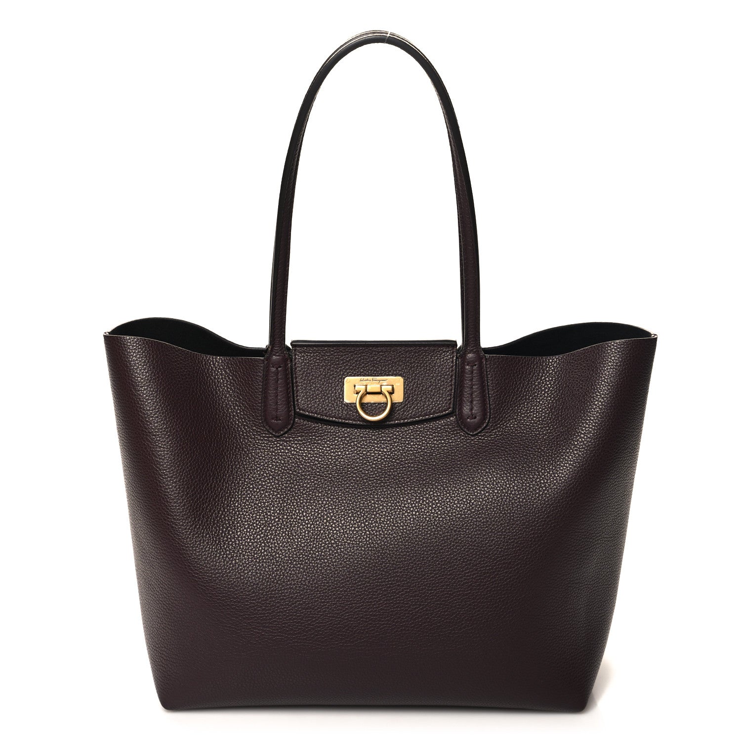 Salvatore Ferragamo Calfskin Travel Tote Ganache Brown 1 of 9